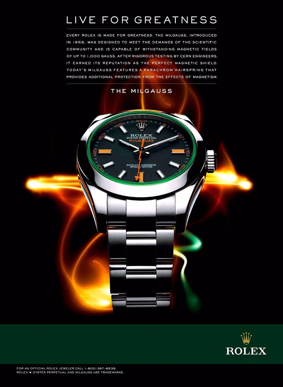 Rolex An Old Ad About The Rolex Milgauss 116400gv Live For Greatness