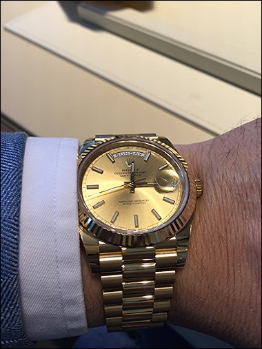 rolex day date 40 on wrist