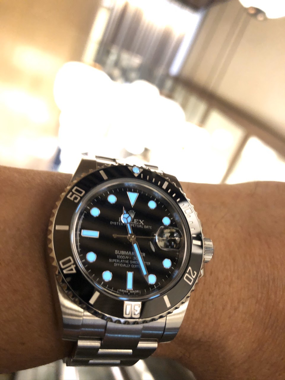 rolex submariner lume