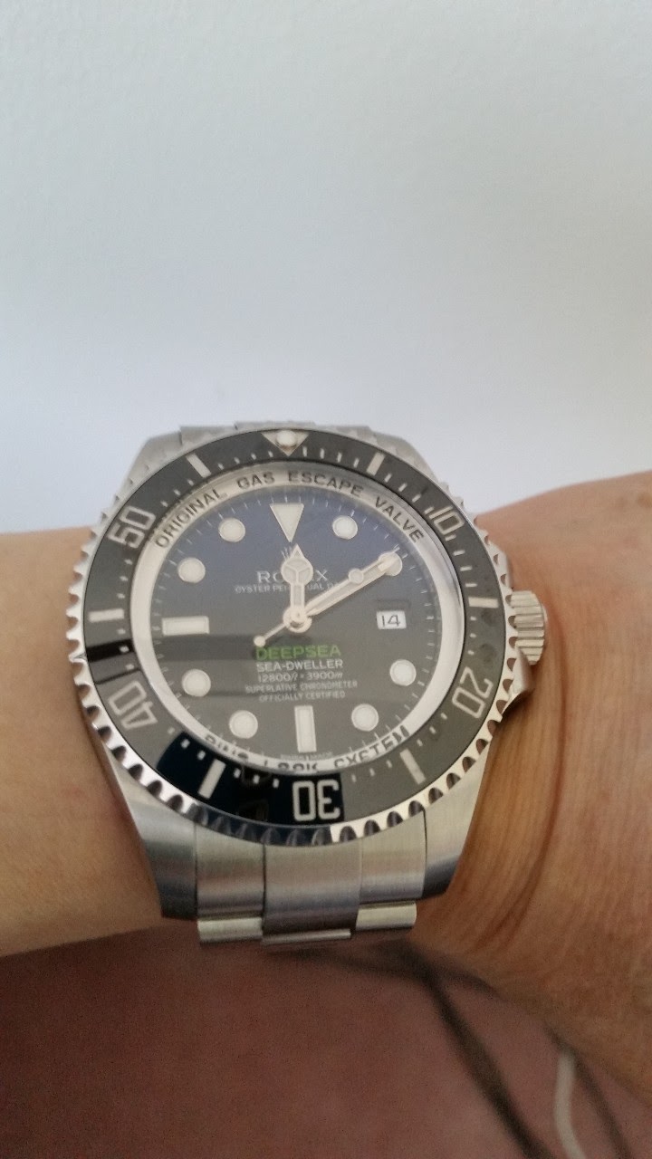 rolex deepsea on small wrist