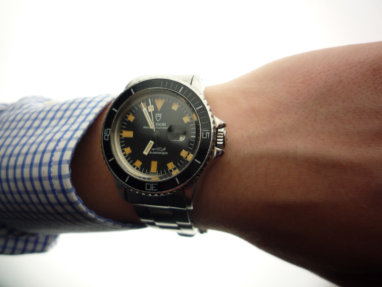 tudor mini sub on wrist