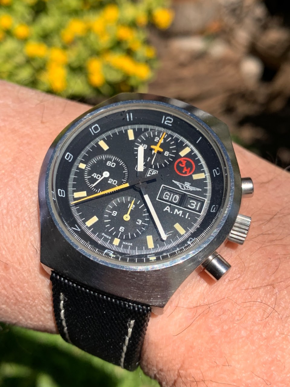 Vintage Watches and Cars - Watches | Heuer - A.m.i. Italian Air Force Cal.  5100 3h Dial