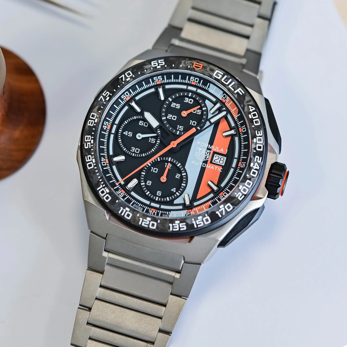 TAG Heuer Formula 1 Automatic Chronograph x Gulf — WatchProSite