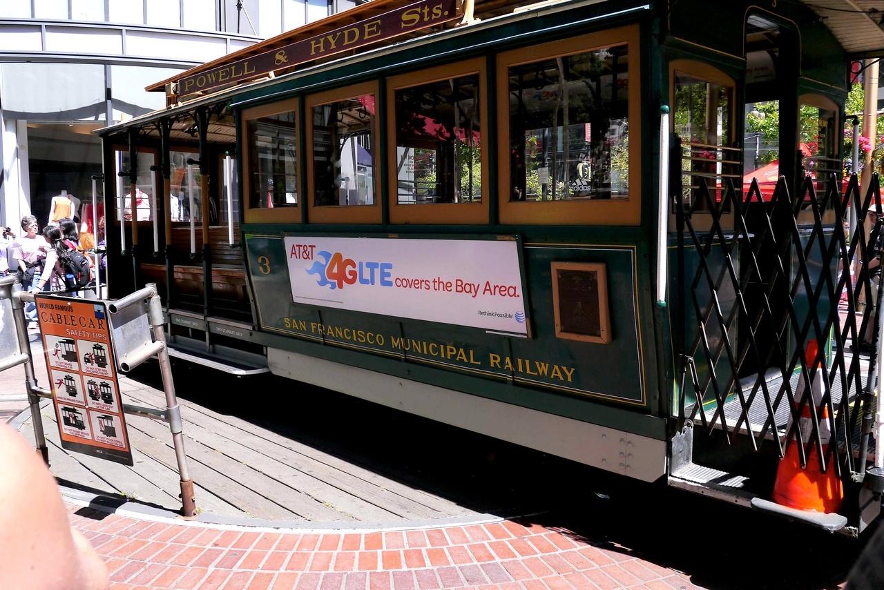 Cable car terminal. Turntable for turning Car around