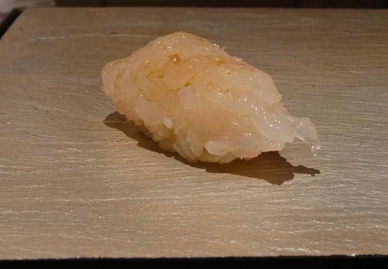 Shiro ebi, white baby shrimp. Oily, fishy, and delicious