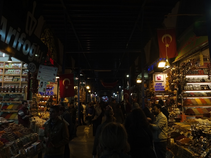 Inside the Spice Bazaar. 