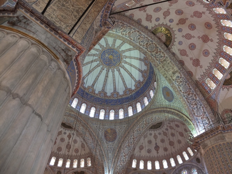 Inside the beautiful Blue Mosque