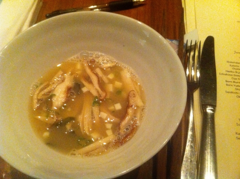 We started off with a delicious mushroom miso broth. Full of depth and flavour. 