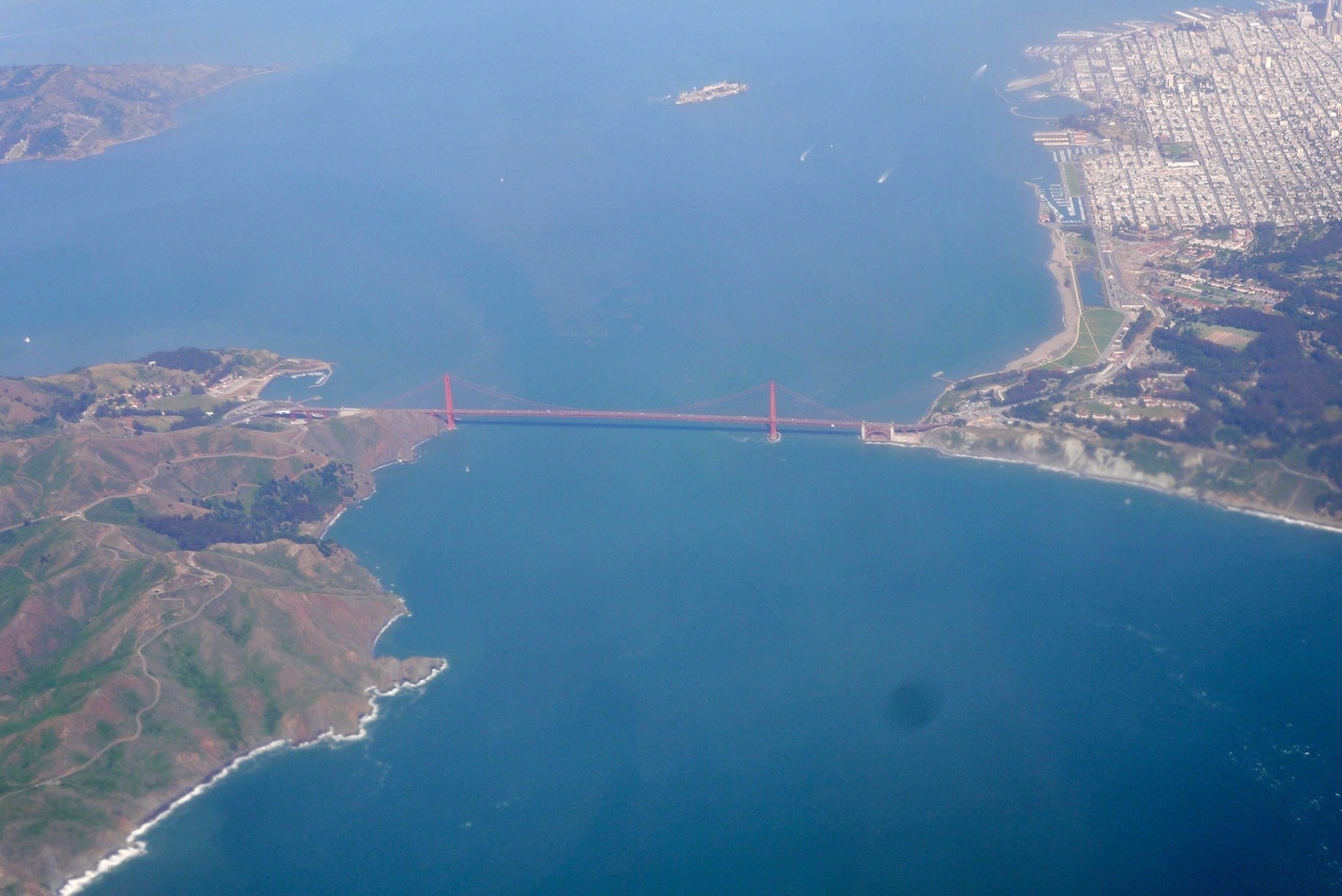 Golden Gate bridge from the air