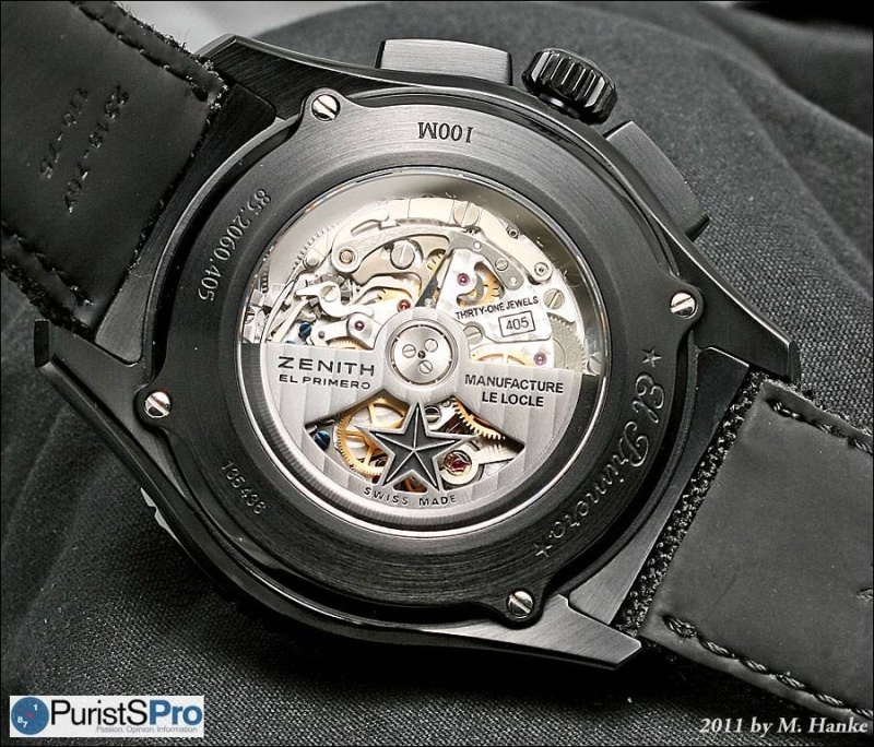 Chrono Master 438 Deep Blue Dial Power Reserve Indicator Black Leather Strap