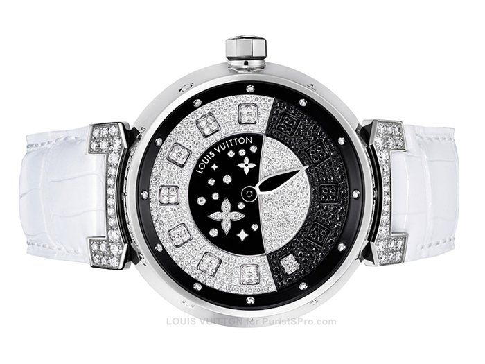 Watch Louis Vuitton Tambour Spin Time Régate  Tambour Spin Time White Gold  - Alligator Bracelet