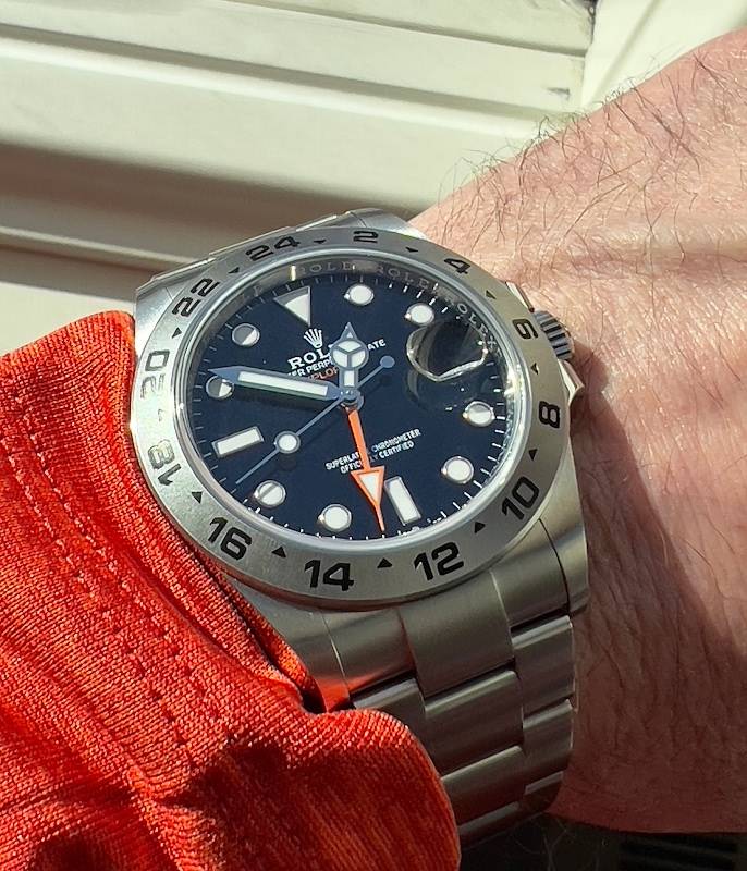 Rolex Explorer Orange Accent Wristshot