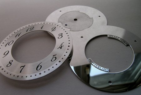 Multilayered dial prior to assembly