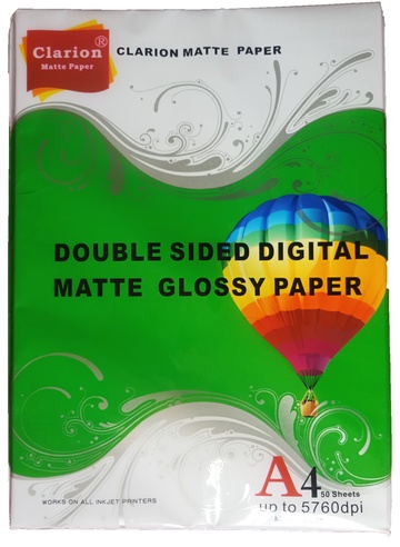 Double Sided Digital Matte (Glossy) Paper - A4 ( 50 Sheets )