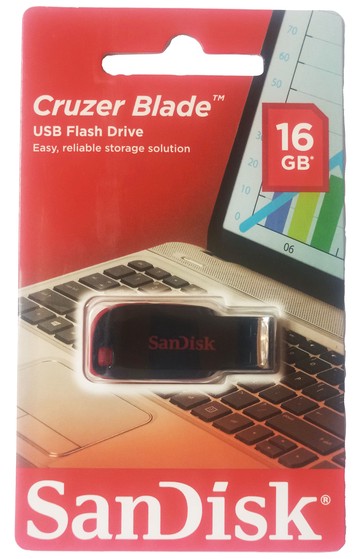 16GB SanDisk Cruzer Blade USB Flash Drive 