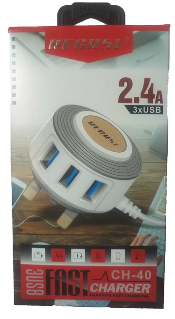 Recrsi 2.4A 3USB Fast Charger CH-40