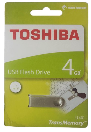 4GB Toshiba USB Flash Drive - Metallic Silver