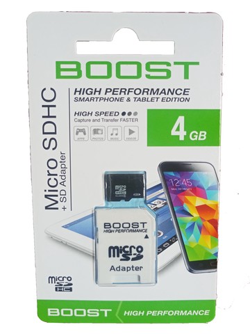 4 GB Micro SD Boost Memory Card 