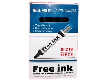 Free Ink White Board Marker (Black) | Whiteboard Marker 10 Pieces