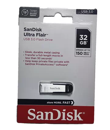 32 GB SanDisk Ultra Flair USB 3.0 Flash Drive