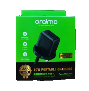 Oraimo Micro USB Phone Charger | 10W Portable Charging | Android Phone Charger