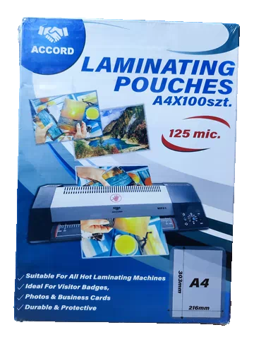 Accord A4 Laminating Pouches | Lamination Papers | 100 Pouches 