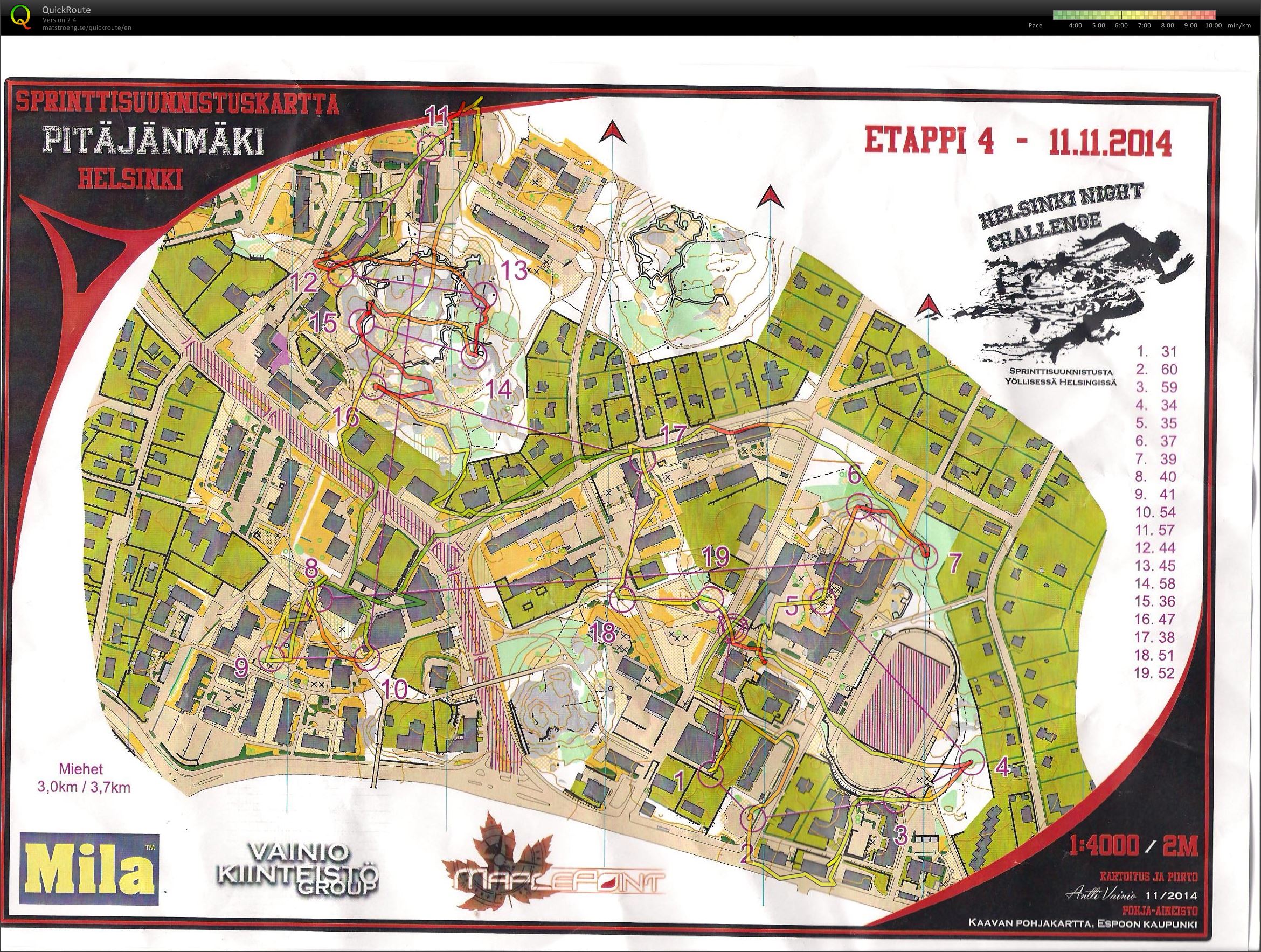 My digital orienteering map archive :: Helsinki Night Challenge Pitäjänmäki  Nov 2014 (11/11/2014)