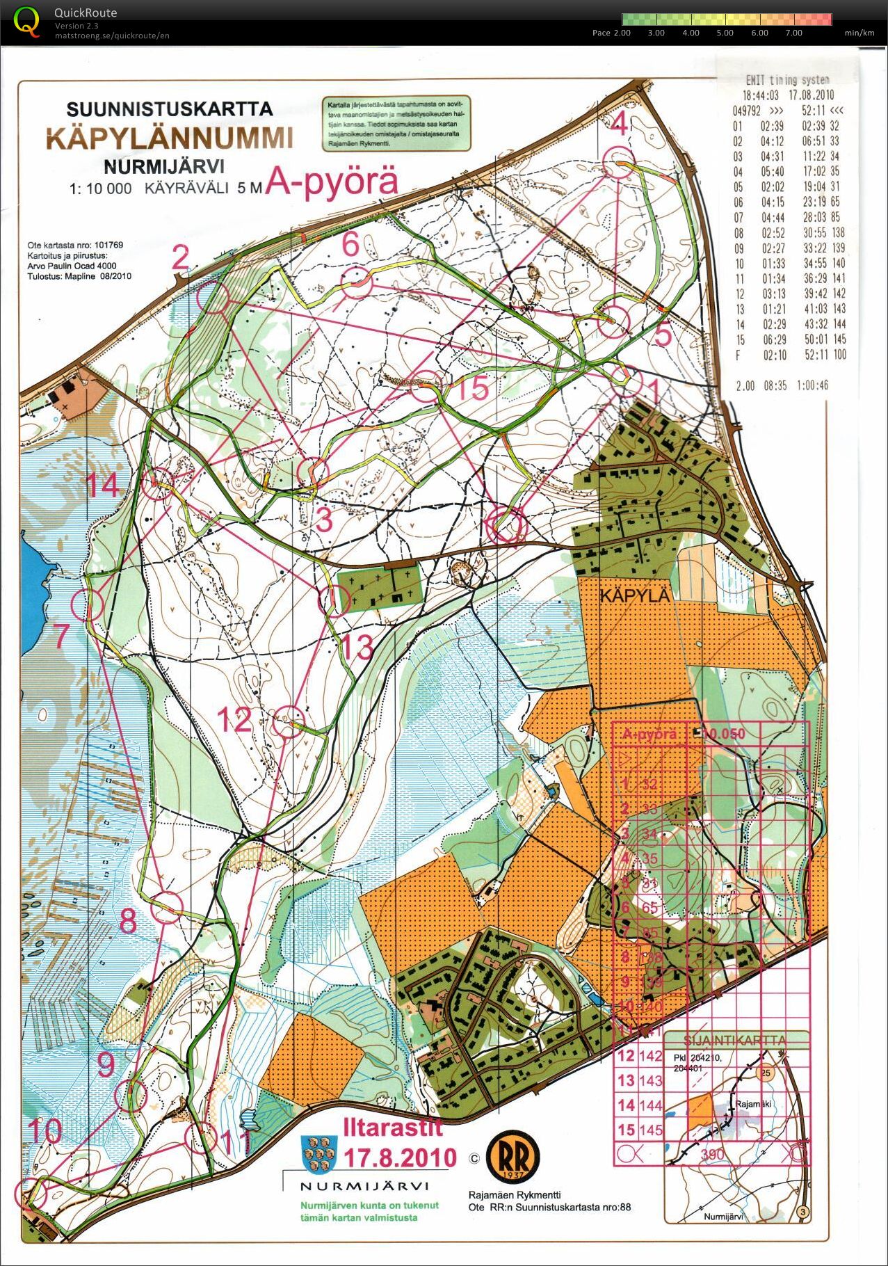 My digital orienteering map archive :: Miry-Cup 2010 - Nurmijärvi  (17/08/2010)