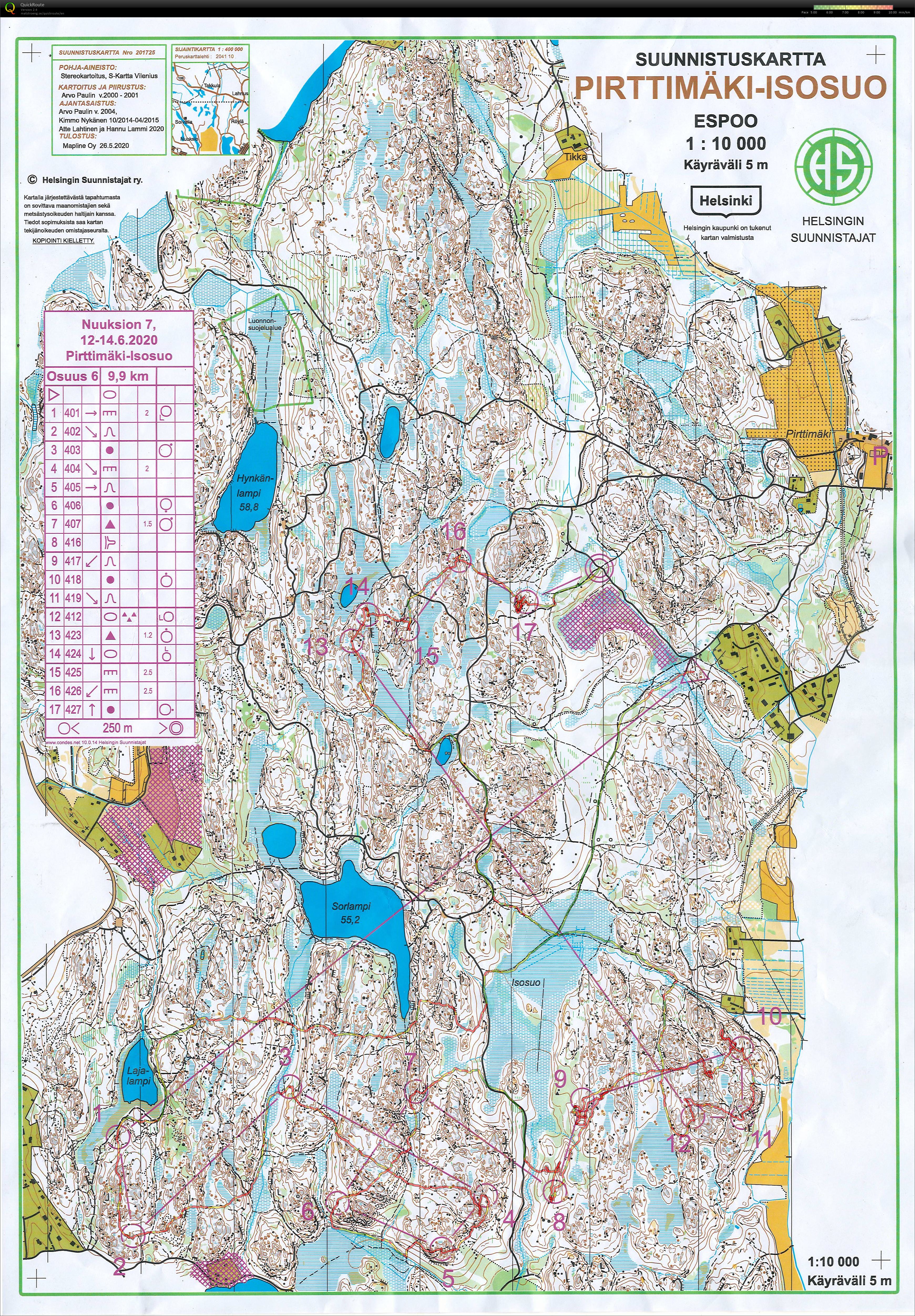 PuistoKartat I Markku I OC Puisto :: Nuuksio 7 osuus 6 Pirttimäki Isosuo  (12/06/2020)