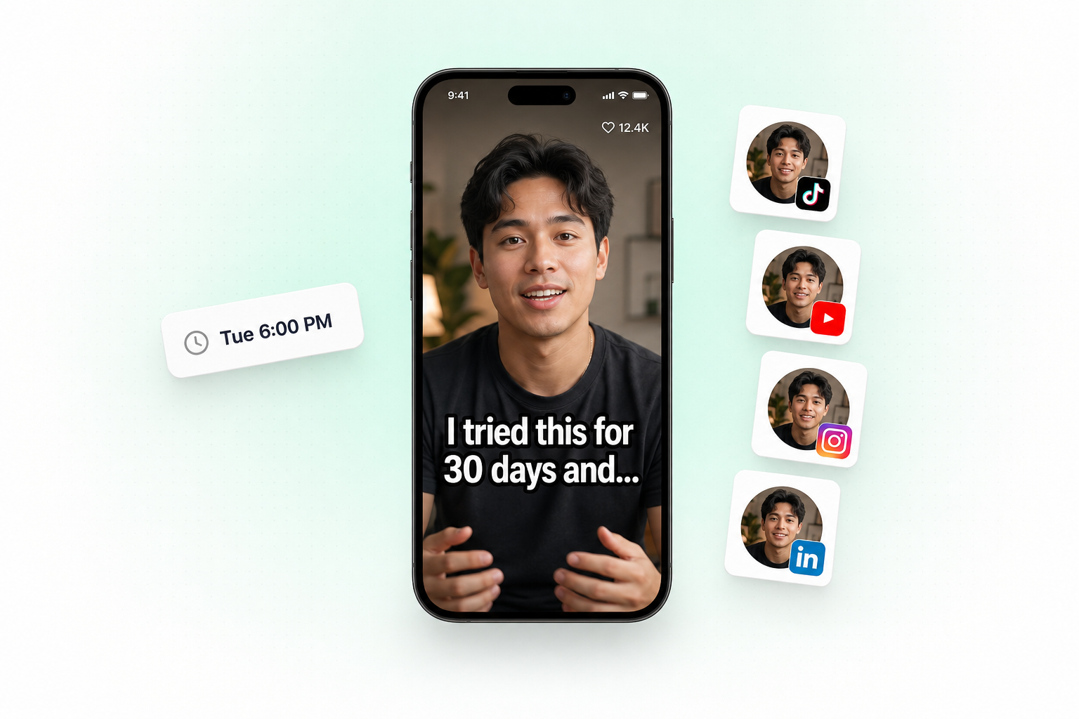 A creator's short video opened on Pulk, with a scheduled time and connected channel