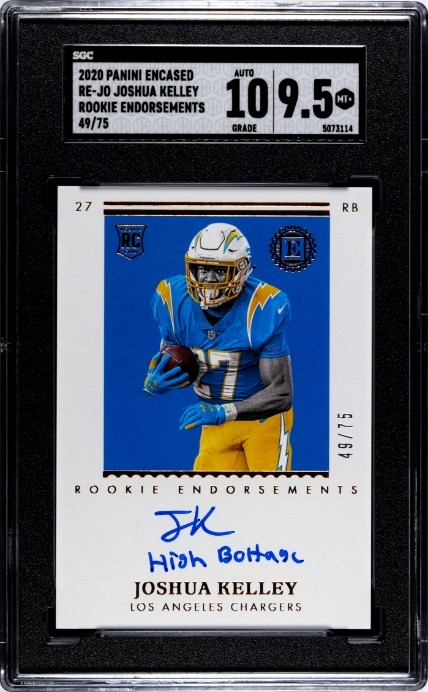 2020 Panini Encased Joshua Kelley Rookie Endorsements Auto 49/75 SGC 9.5 Auto 10