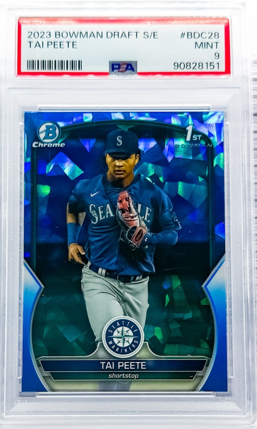 2023 Bowman Draft Sapphire Edition #BDC-28 Tai Peete PSA 9