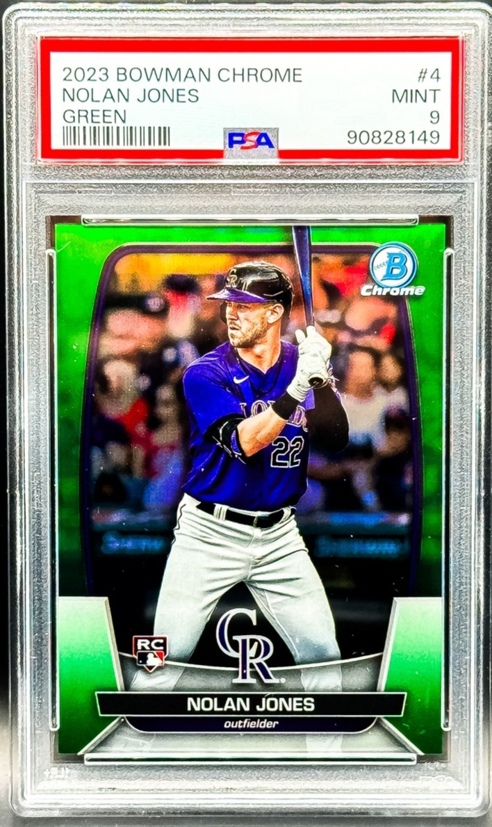 2023 Bowman Chrome Nolan Jones Green #/99 PSA 9 RC