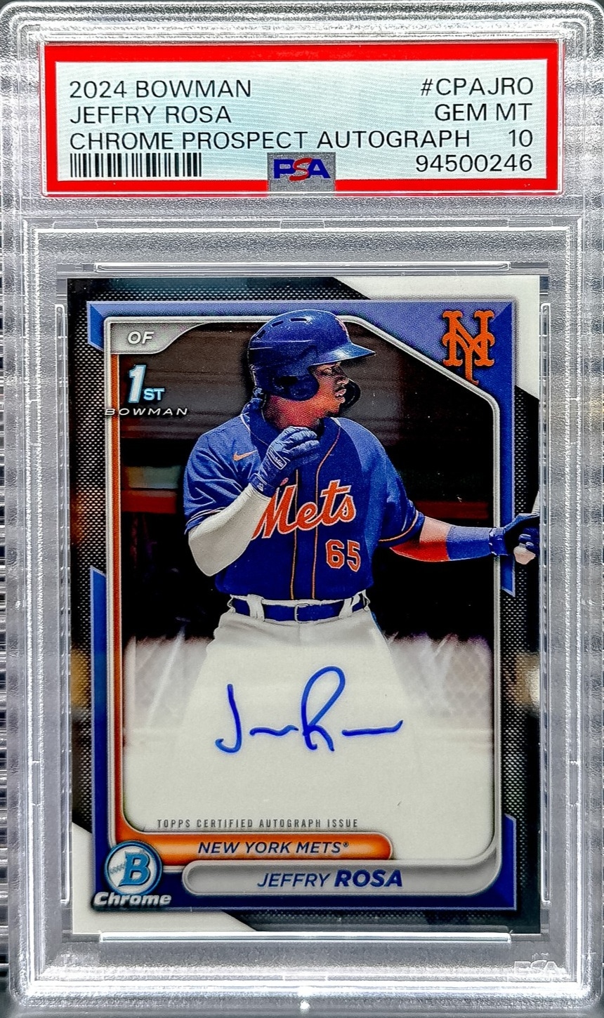 2024 Bowman #CPA-JRO Jeffry Rosa Chrome Prospect Autographs PSA 10