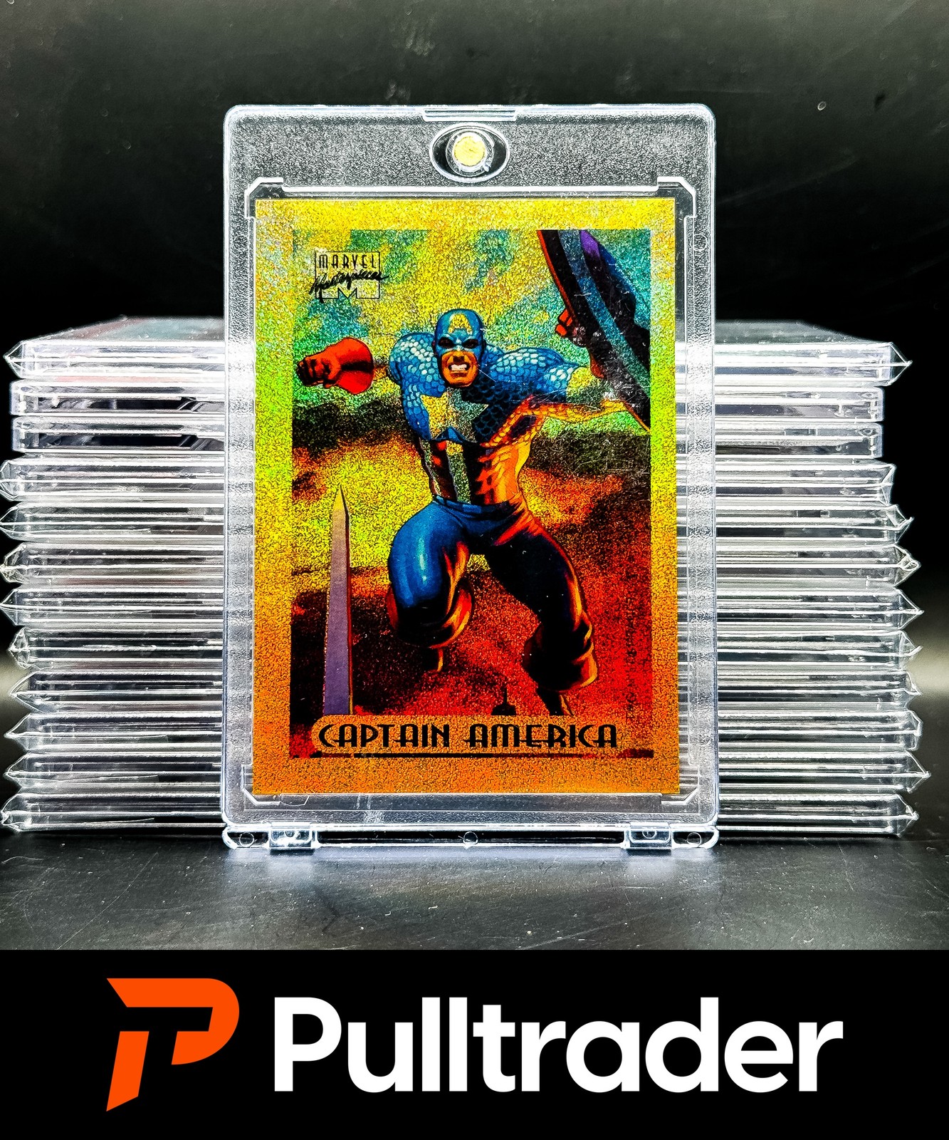 1994 Marvel Masterpieces Captain America Holofoil Gold Limited Edition SSP