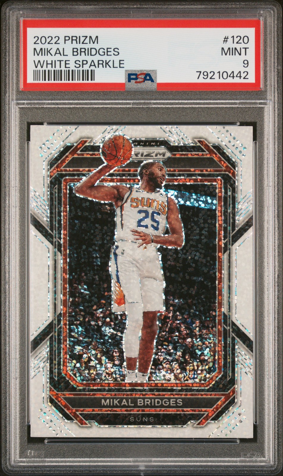2022 Panini Prizm #120 Mikal Bridges White Sparkle PSA 9