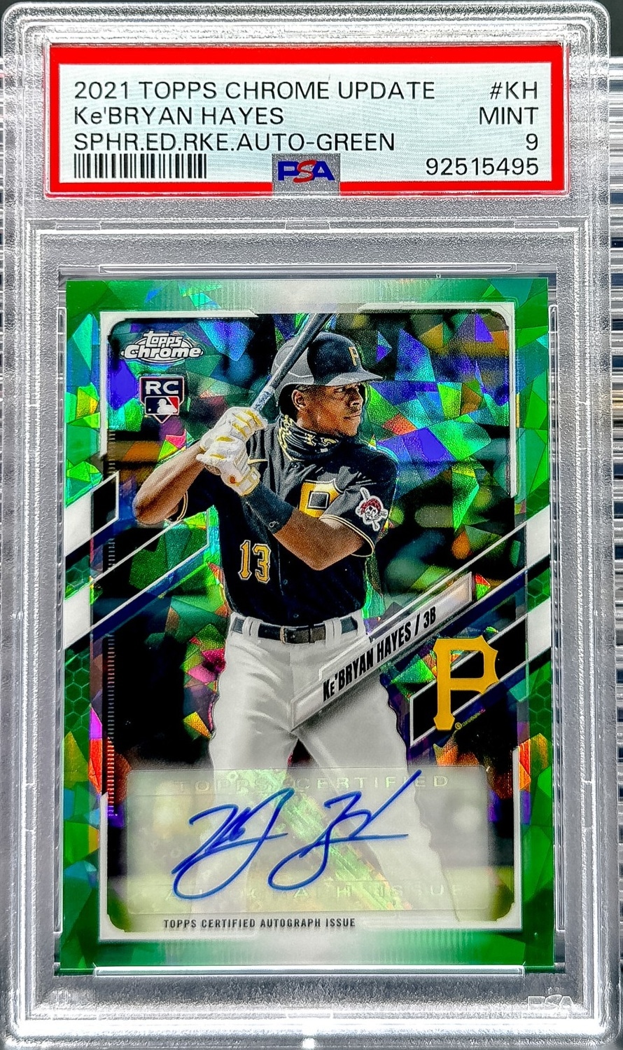 2021 Topps Chrome Ke'Bryan Hayes Rookie Autographs Green Refractor PSA 9 #/99