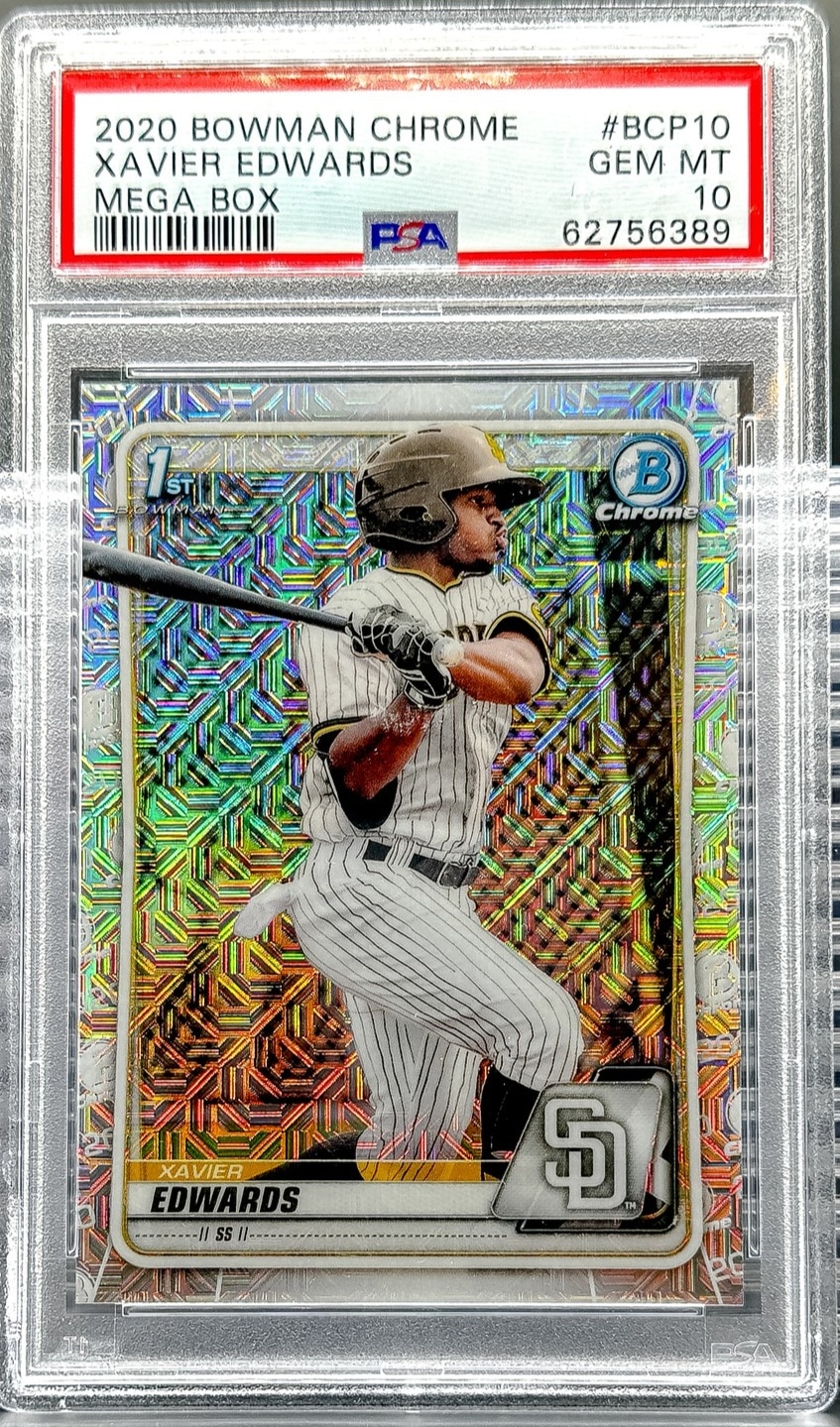 2020 Bowman #BCP-10 Xavier Edwards Chrome Prospects Mojo Refractor PSA 10