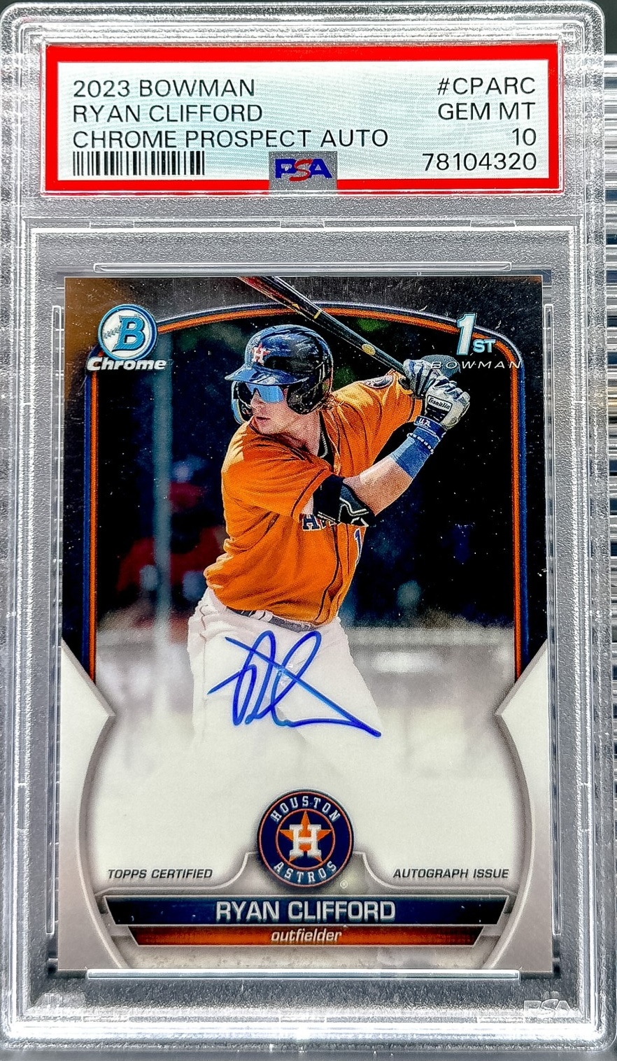 2023 Bowman #CPA-RC Ryan Clifford Chrome Prospect Autographs PSA 10