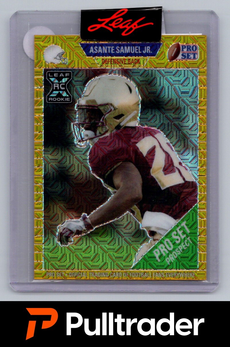 2023 Leaf Pro Set Asante Samuel Jr Gold Mojo 1/1 Unsigned Proof XRC