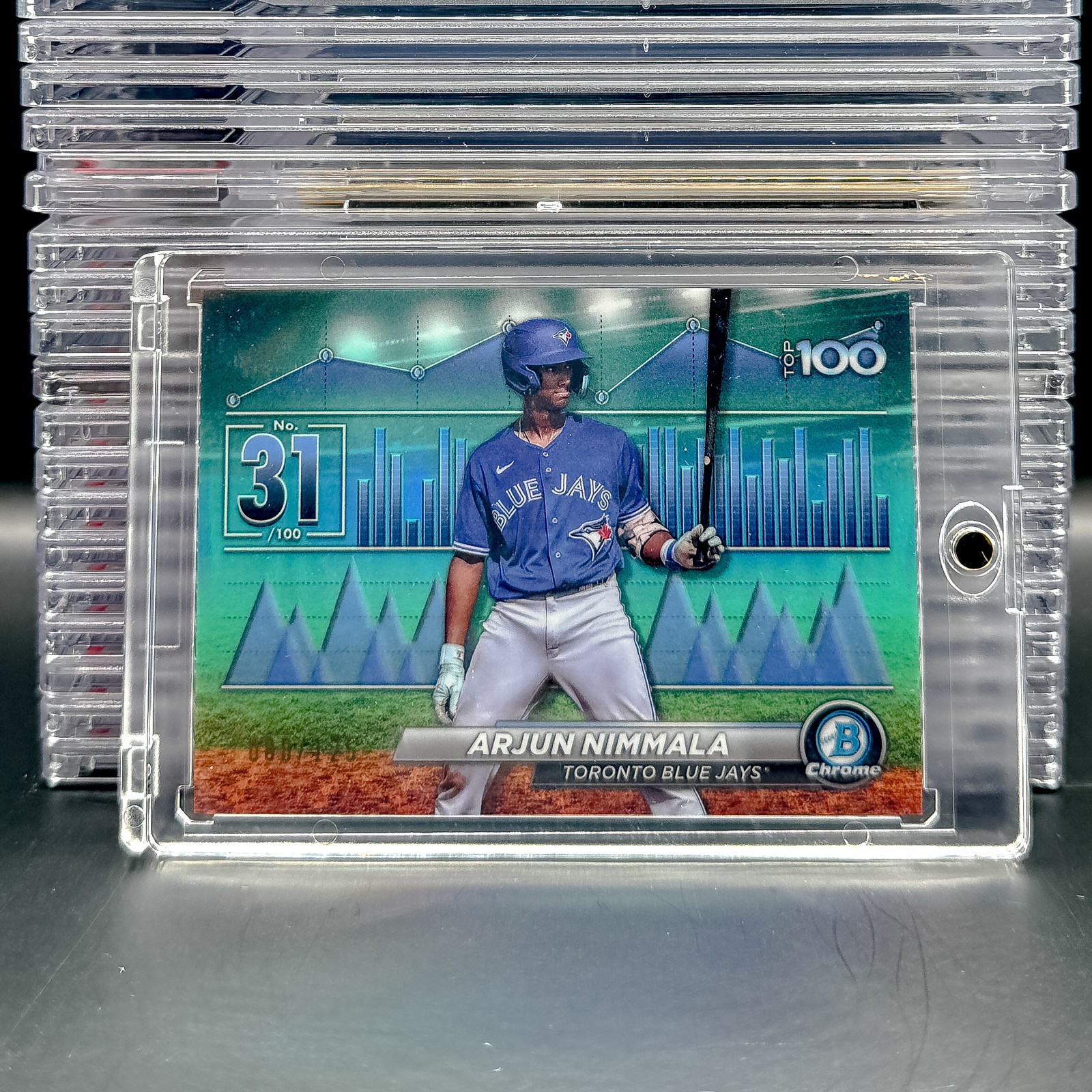 2024 Bowman #BTP-31 Arjun Nimmala Bowman Scouts' Top 100 Aqua Refractor