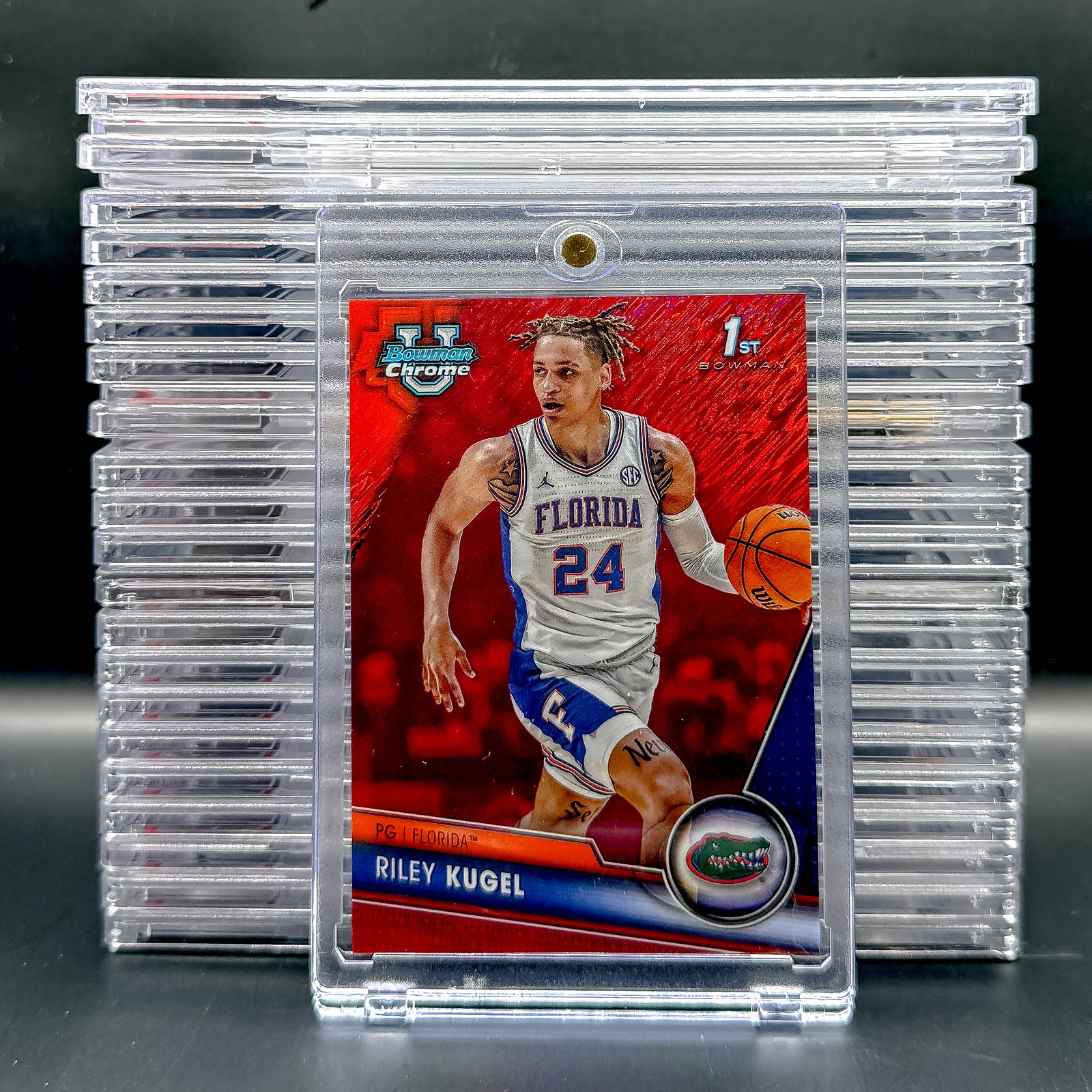 2023-24 Bowman University Chrome #38 Riley Kugel Red Refractor #/5
