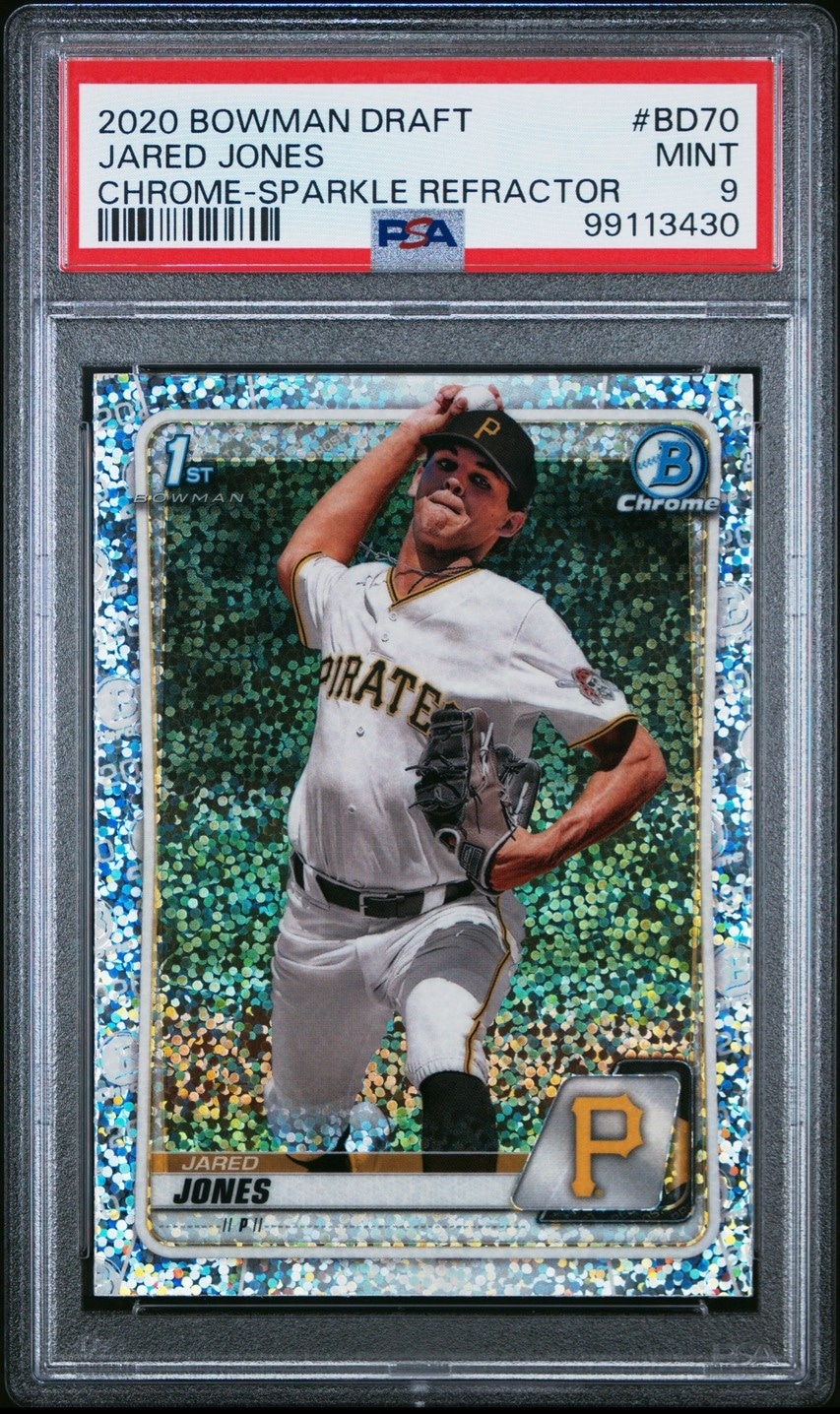 2020 Bowman Draft Jared Jones Chrome Sparkle PSA 9