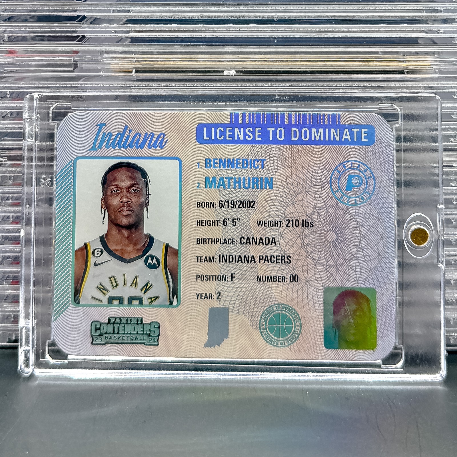2023-24 Panini Contenders #2 Bennedict Mathurin License to Dominate