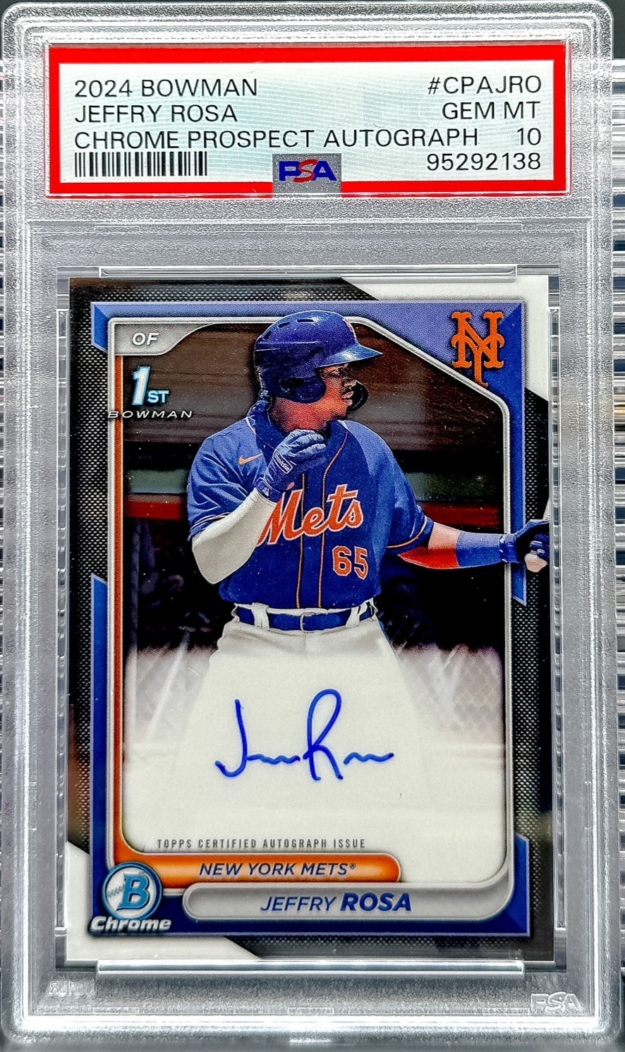 2024 Bowman #CPA-JRO Jeffry Rosa Chrome Prospect Autographs PSA 10
