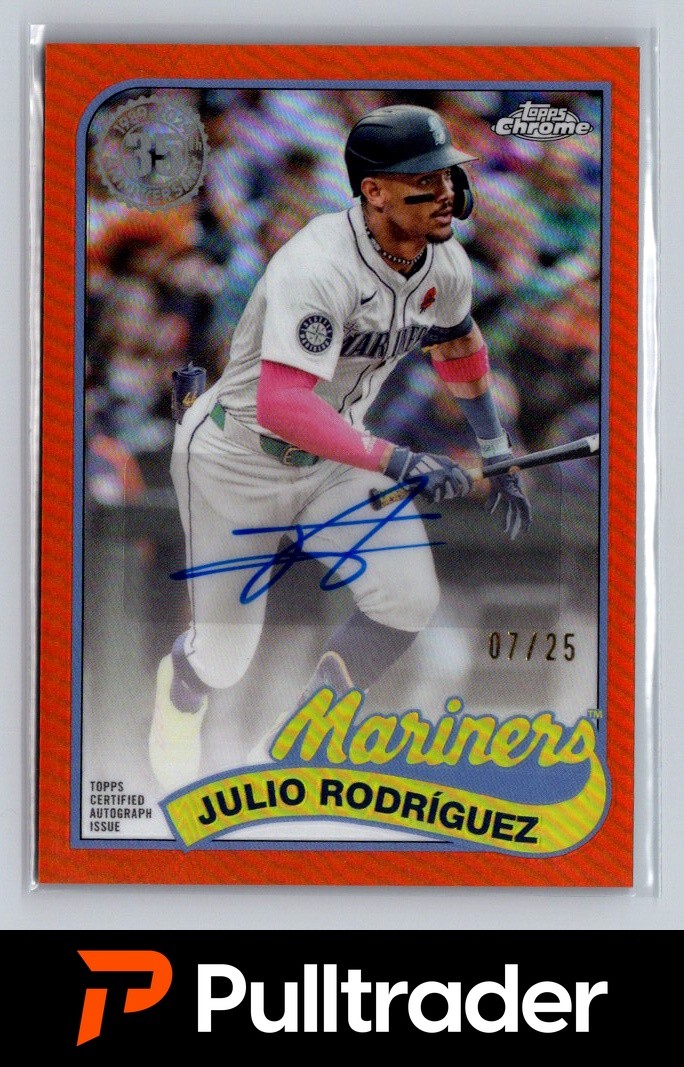 2024 Topps Chrome Update Julio Rodriguez 1989 Auto Orange Refractor 07/25 SSP