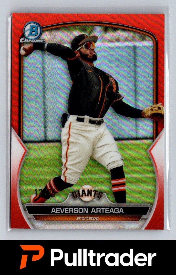 2023 Bowman #BCP-60 Aeverson Arteaga Chrome Prospects Orange Refractors #/25