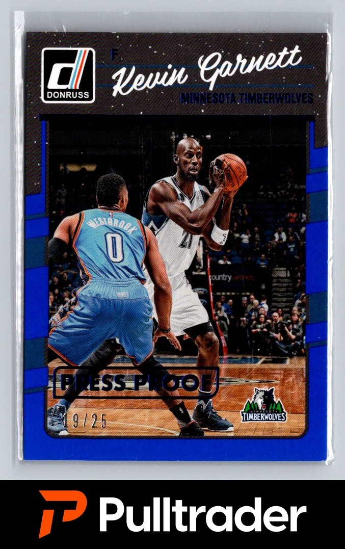 2016-17 Donruss #129 Kevin Garnett Press Proof Blue 19/25 Timberwolves