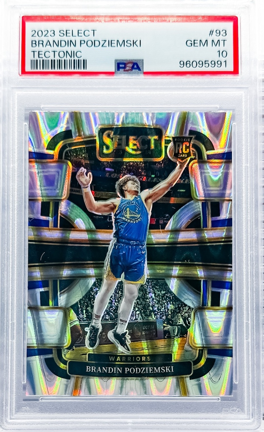 2023 Panini Select #93 Brandin Podziemski Tectonic Prizms RC PSA 10