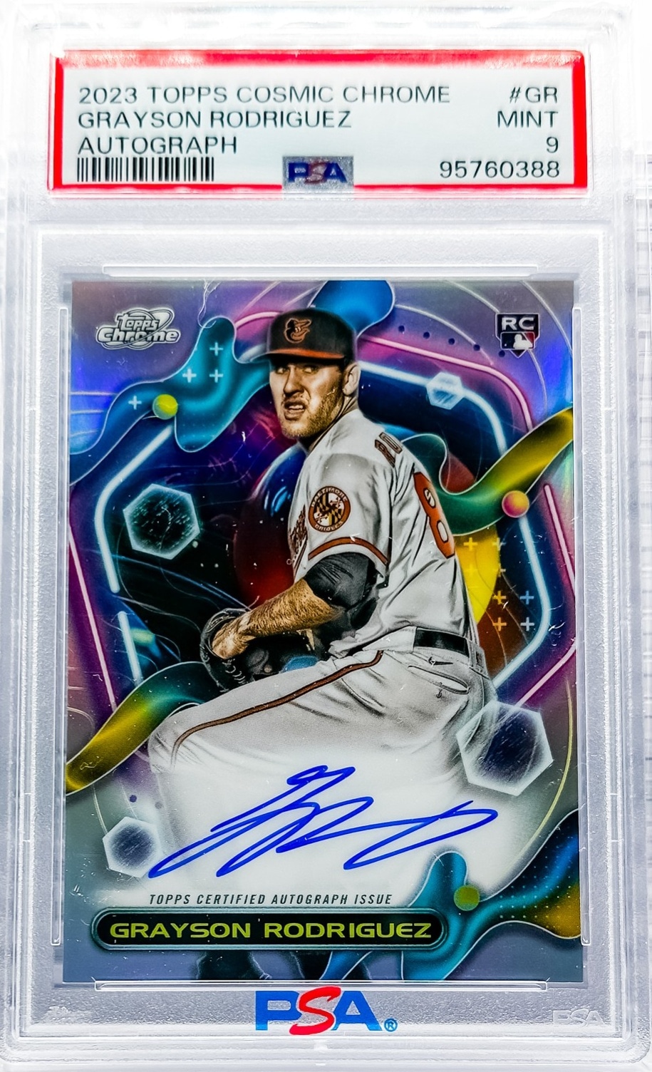 2023 Topps Cosmic Chrome #CCA-GR Grayson Rodriguez Autograph Variation RC PSA 9